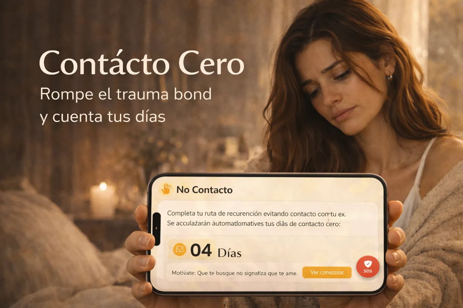 Mujer alejandose con determinacion rompiendo el ciclo del trauma bond contacto cero