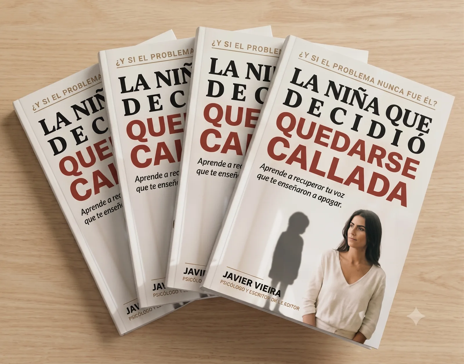 Varios ejemplares del libro sobre una mesa de madera