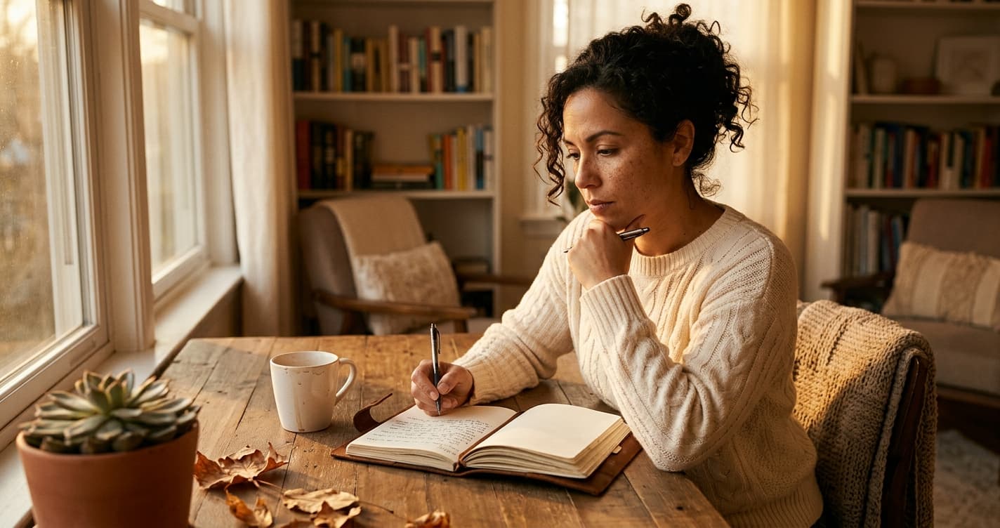 Mujer reflexionando sobre las consecuencias de padres narcisistas en su vida adulta y sanación del niño interior