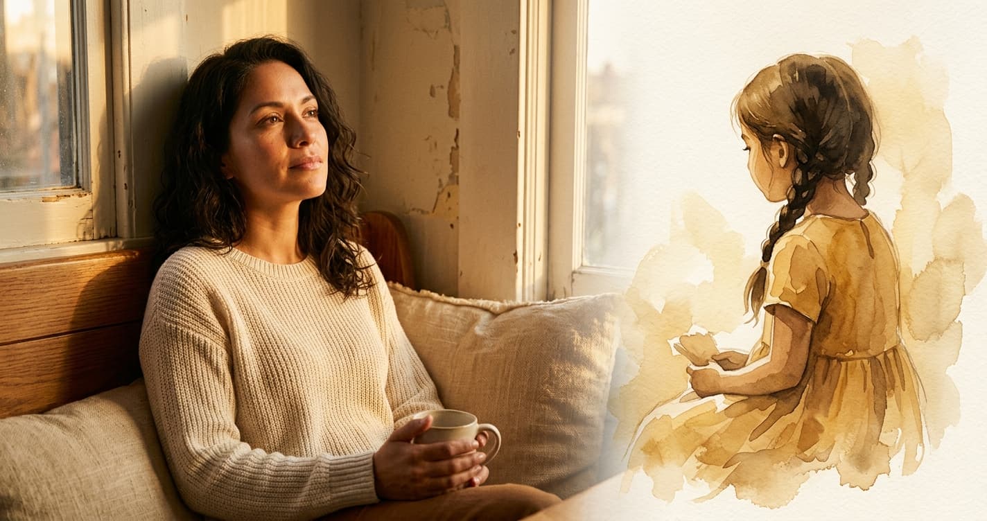 Mujer reflexionando sobre cómo sanar heridas emocionales y conectar con su niña interior