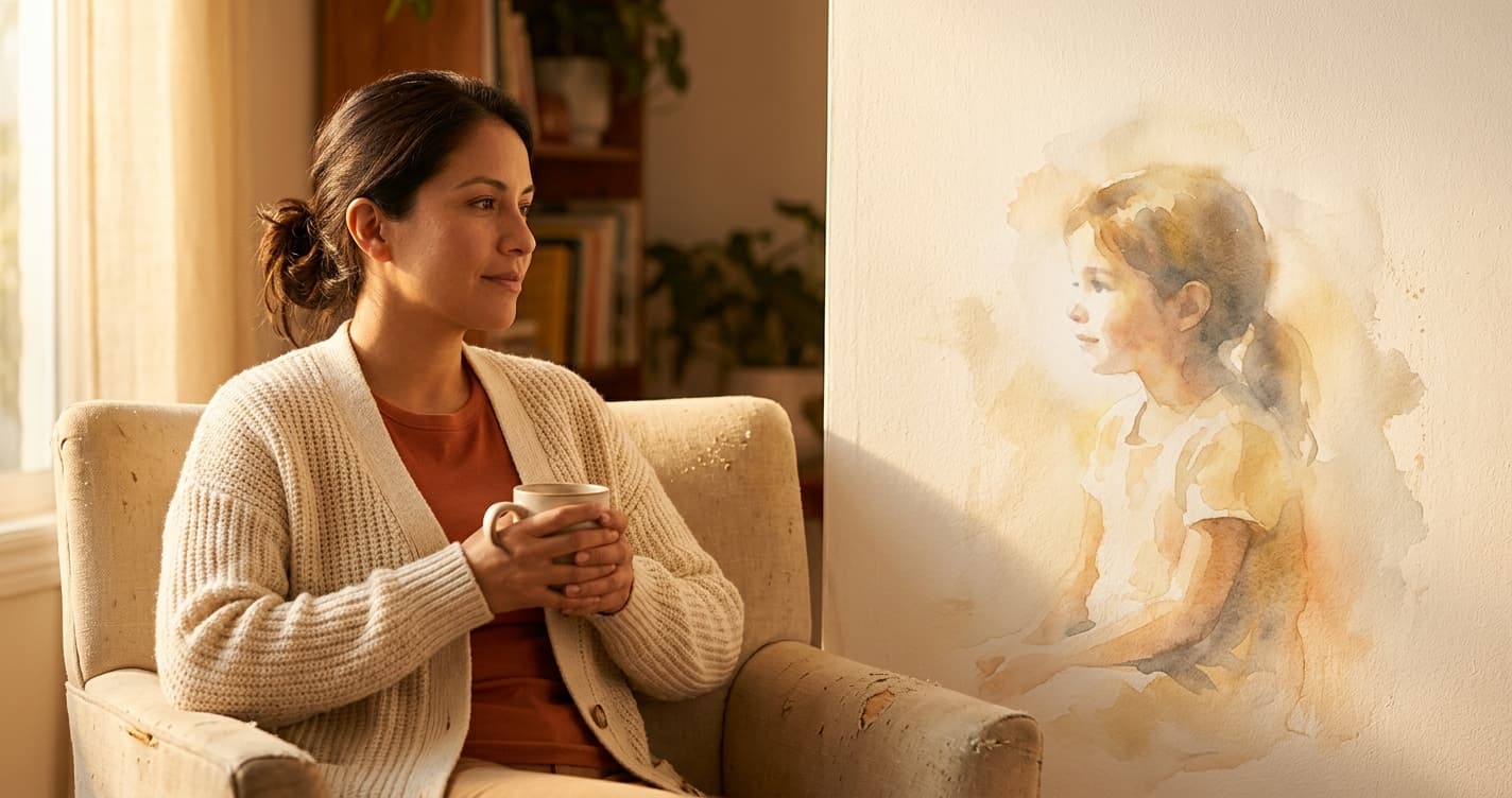 Mujer practicando ejercicios de autocompasión para sanar su niña interior