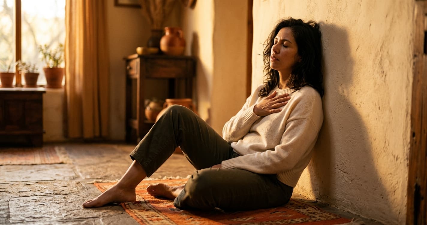 Mujer angustiada con expresión de duda y tristeza relacionada con por que no puedo dejar a mi pareja