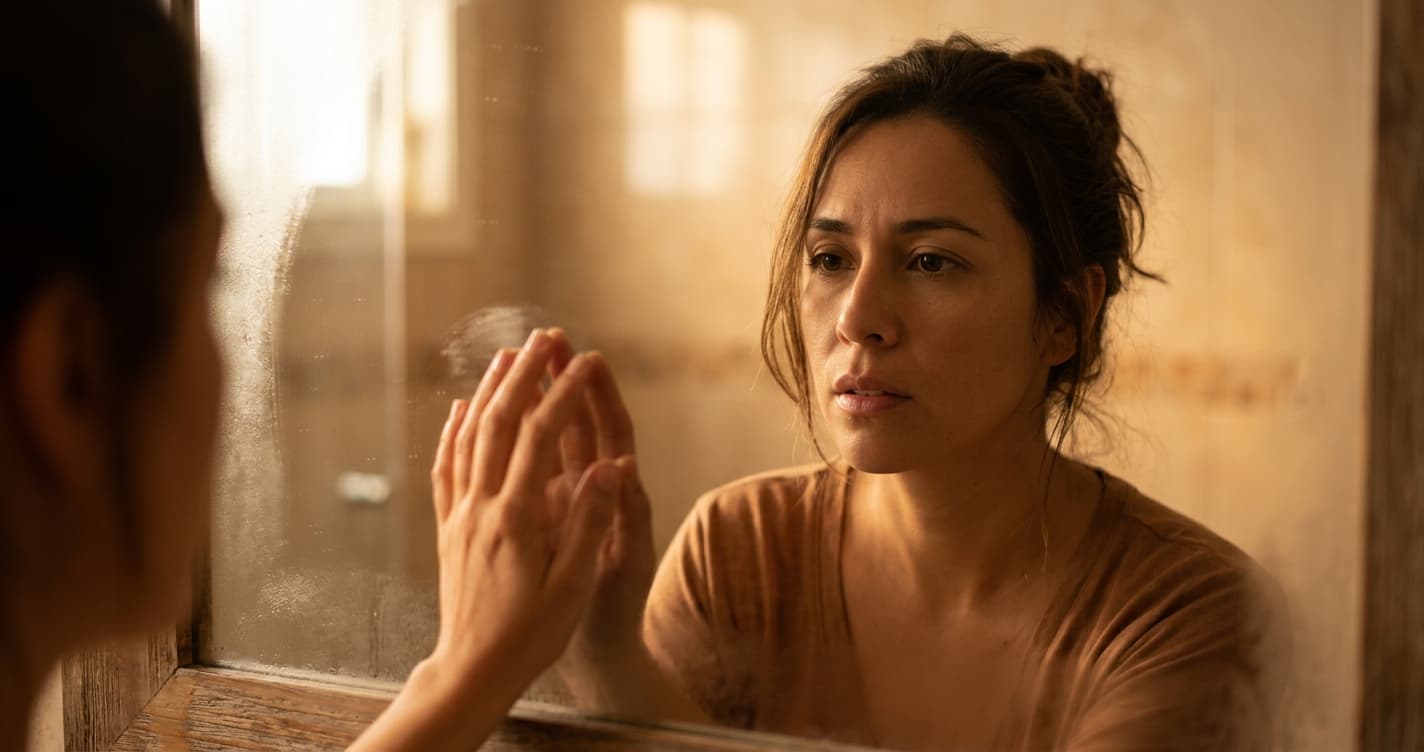 Mujer triste en el coche recordando peleas con su pareja narcisista en una relación tóxica