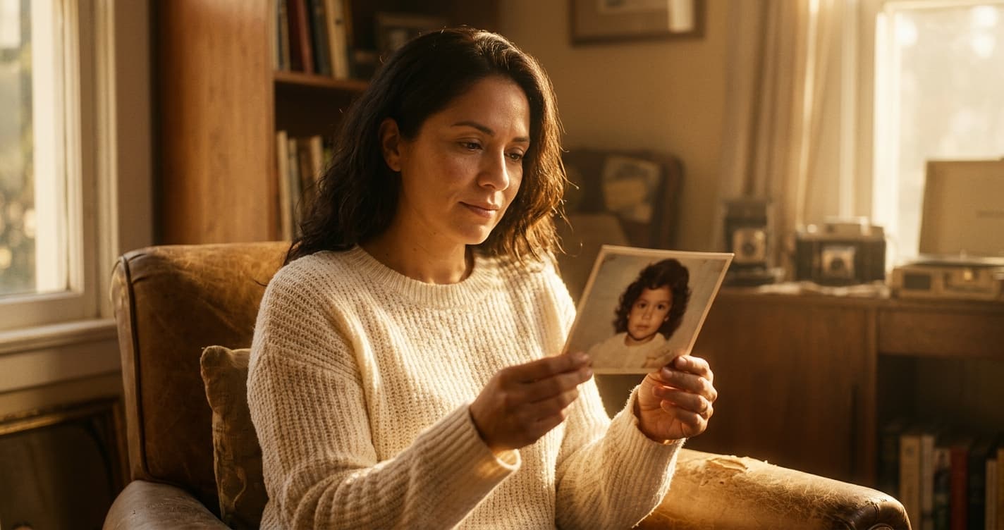 Mujer reflexionando para sanar heridas emocionales y conectar con su niña interior