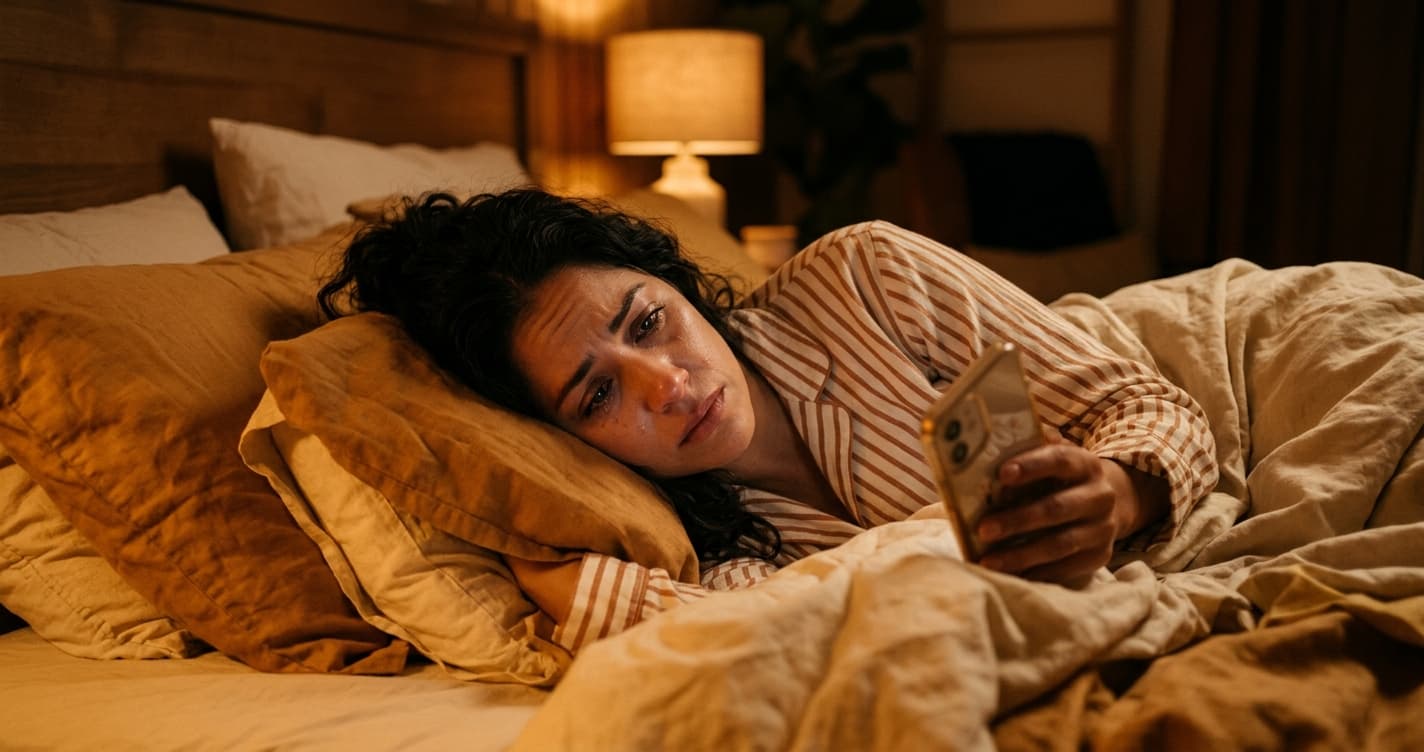 Mujer observando señales de narcisismo en su pareja durante una discusión